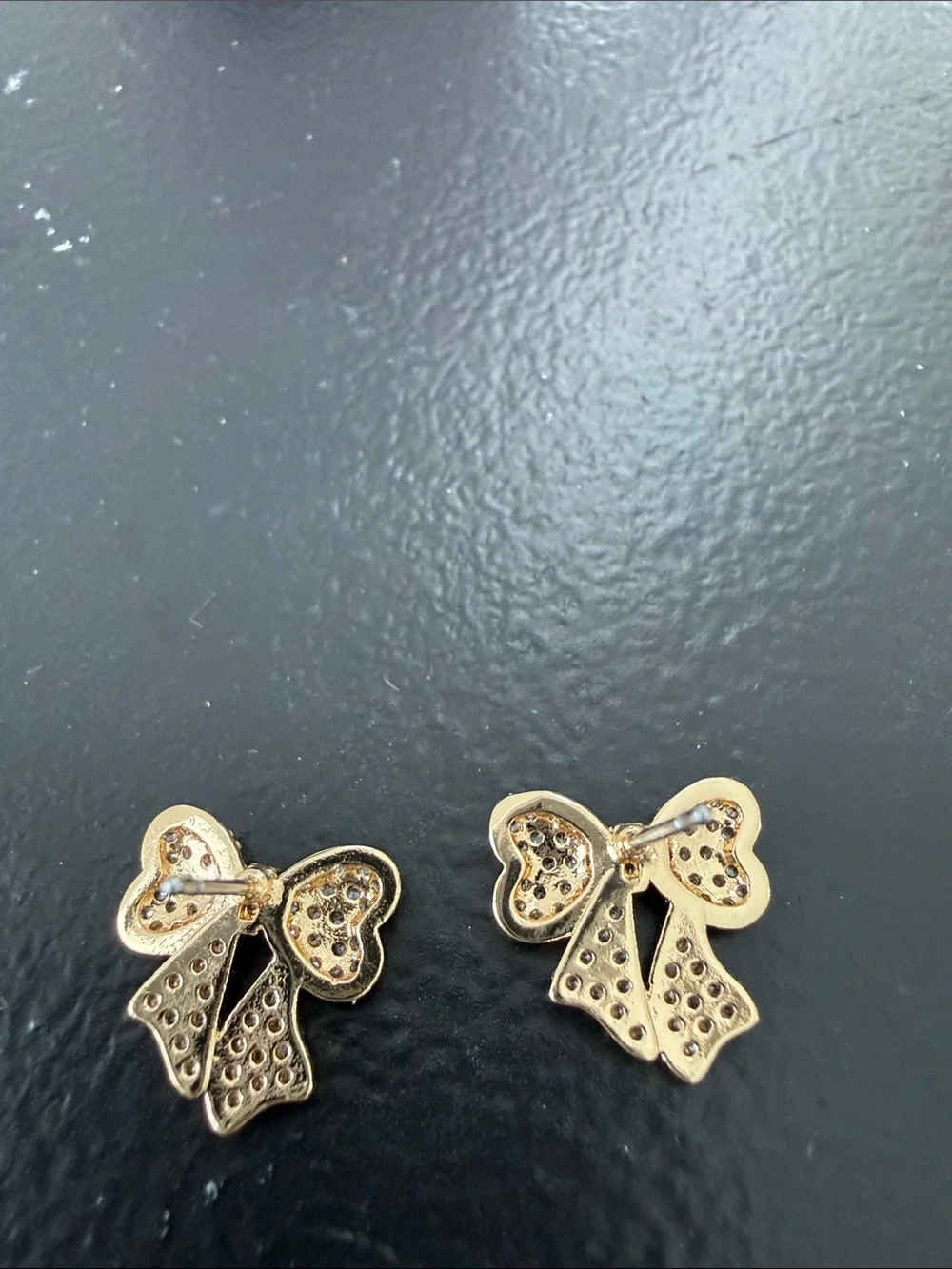Nordstrom NEW crystal pavé ribbon bow stud earrings MSRP $49